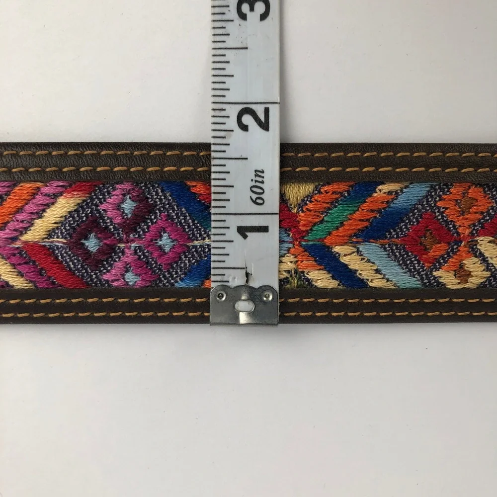 VTG LEVI'S Rare Orange Tab Embroidered Southwest Boho Belt Sz 36 Style 1240-2